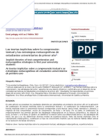 Las Teorías Implícitas Sobre La Comprensión Textual y Las Estrategias Metacognitivas de Estudiantes Universitarios de Primer Año