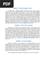 English As A Global Language: Status: ELS 201 Module 1