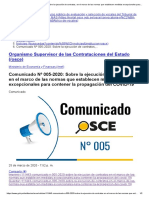 Comunicado #005-2020 - Sobre La Ejecución de Contratos