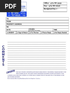Fax Cover Page