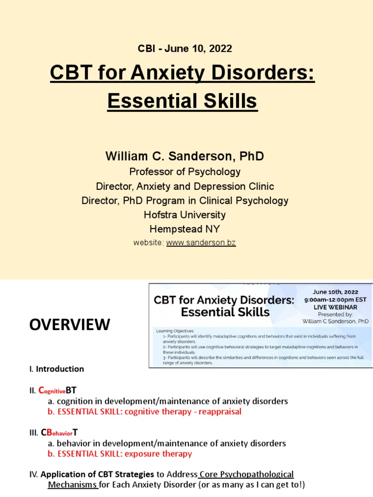 CBT Strategies for Anxiety Disorders | PDF | Emotions | Cognitive Therapy