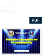 Stakeholder's Recognition and Personnel Awarding: JULY 8, 2022 at 8:30 AM
