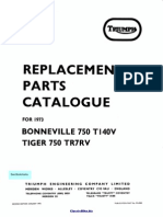 Triumph Bonneville 750 T140V Parts Manual 1973