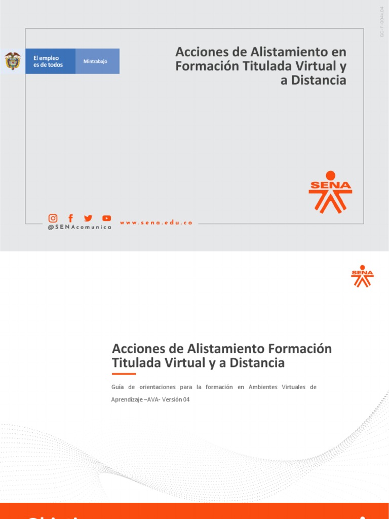 Acciones de Alistamiento. Formación Titulada Virtual | PDF ...