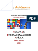 Programa Semana de Internacionalización Jurídica 2022 Sexta Edición