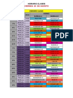 Horario de Clases Viernes 20 de Agosto