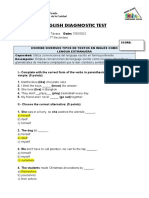 English diagnostic test results