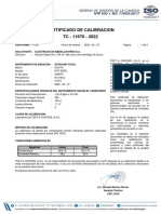 Certificado Calibración de Estación Total - SOUTH, Serie S59076