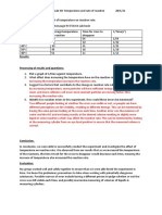 Aim: To Investigate The Effect of Temperature On Reaction Rate. Equipment and Procedure: See Page 93 STAWA Lab Book