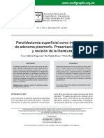 Parotidectomía Superfi Cial Como Tratamiento de Adenoma Pleomorfo. Presentación de Caso y Revisión de La Literatura