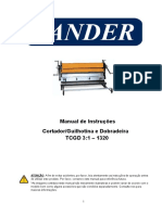 Manual de Instruções Cortador/Guilhotina e Dobradeira TCGD 3:1 - 1320