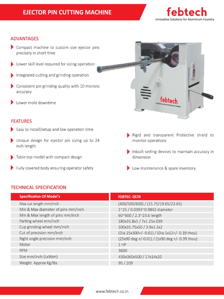 Ejector Pin Cutting Machine | PDF