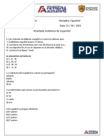 Atividade Avaliativa de Espanhol - 6° Ano