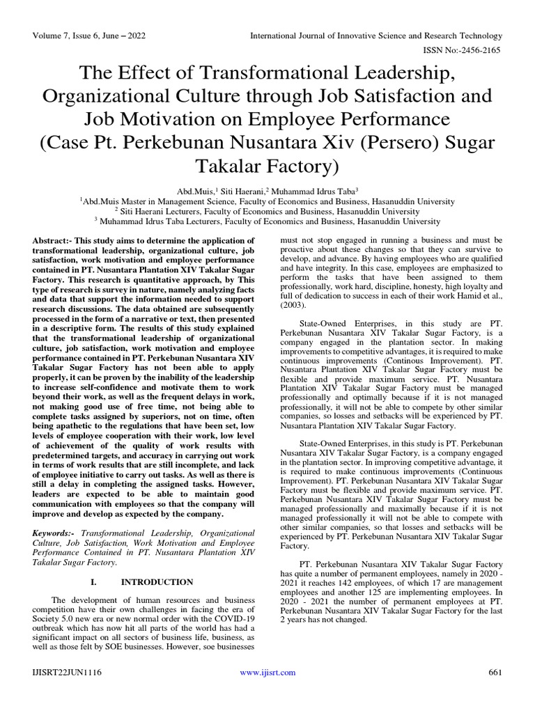 Impact of Leadership on Employee Performance | PDF | Leadership ...