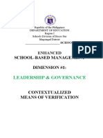 Leadership & Governance: School-Based Management Dimension #1