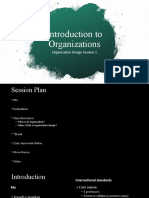 Introduction To Organizations: Organization Design Session 1