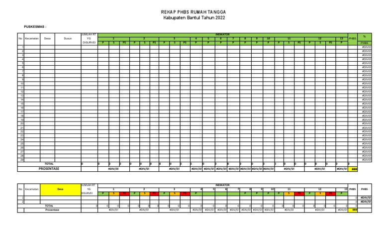 Rekap Phbs Rt Per Puskesmas 2022 Pdf Indonesia