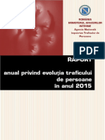 Raport Anual Privind Fenomenul Traficului de Persoane in 2015