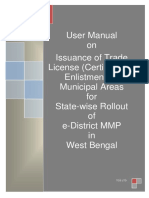 User Manual On Issuance of Trade License (Certificate of Enlistment) in Municipal Areas For State-Wise Rollout of E-District MMP in West Bengal