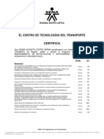 Certifica: El Centro de Tecnologías Del Transporte
