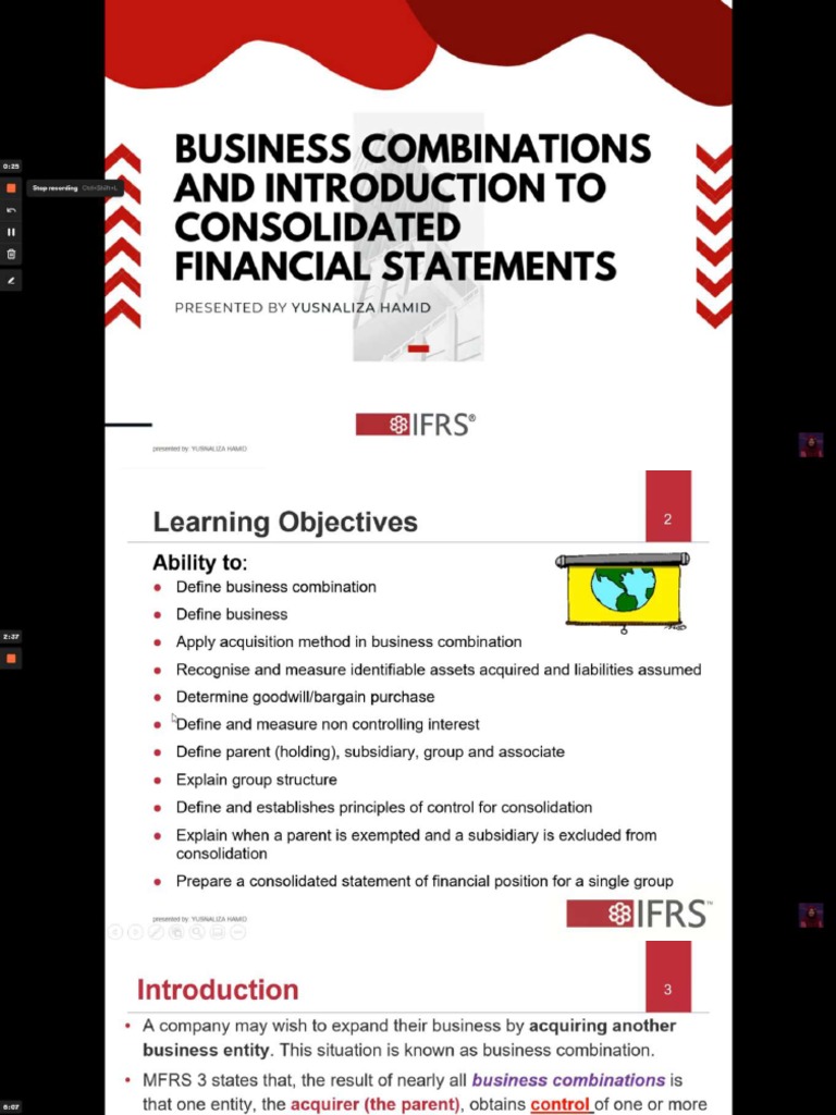 Business Combinations and Introduction To Consolidated Financial ...