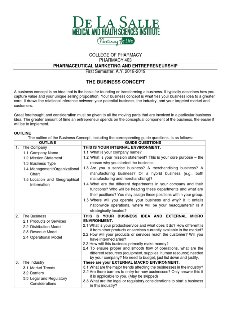 Business Concept Guide for Entrepreneurs | PDF | Market (Economics ...