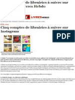 Cinq Comptes de Librairies À Suivre Sur Instagram - Livres Hebdo