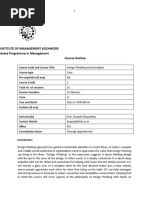 Design Thinking and Innovation Course Outline