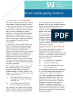 Guide For Experts Giving Evidence Info Sheet 11: The Purpose of This Pamphlet