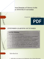 The Fourteen Domains of Literacy in The Philippines MTB-MLE Curriculum