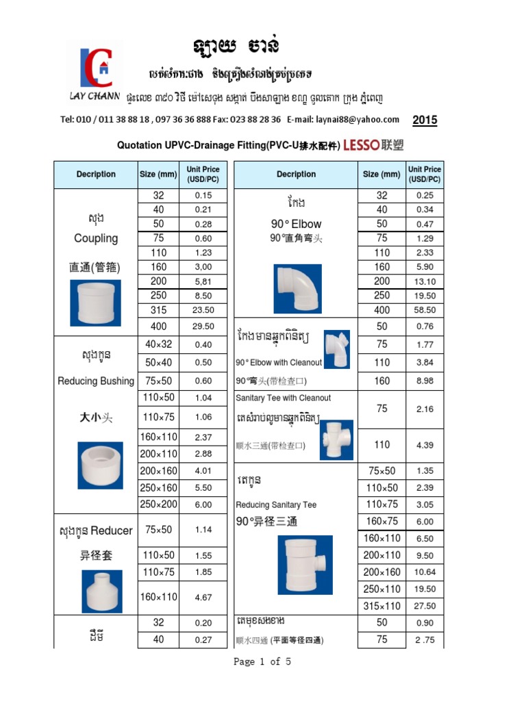 Plumbing Fittings Price Quotation | PDF | Building Engineering | Tools