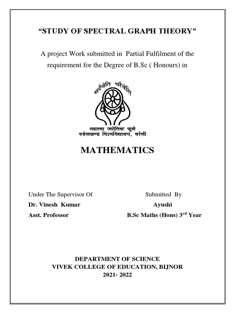 Mathematics study of spectral graph theory pdf