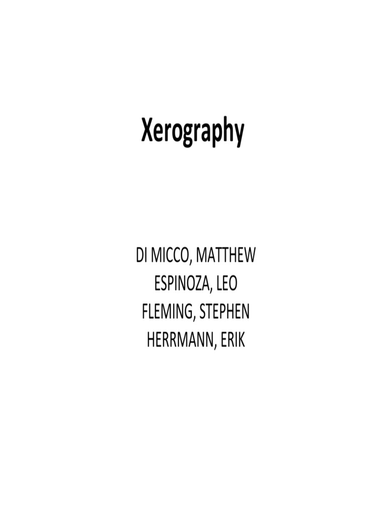 Student Presentation 11 Xerography PDF Electrical Engineering Electricity