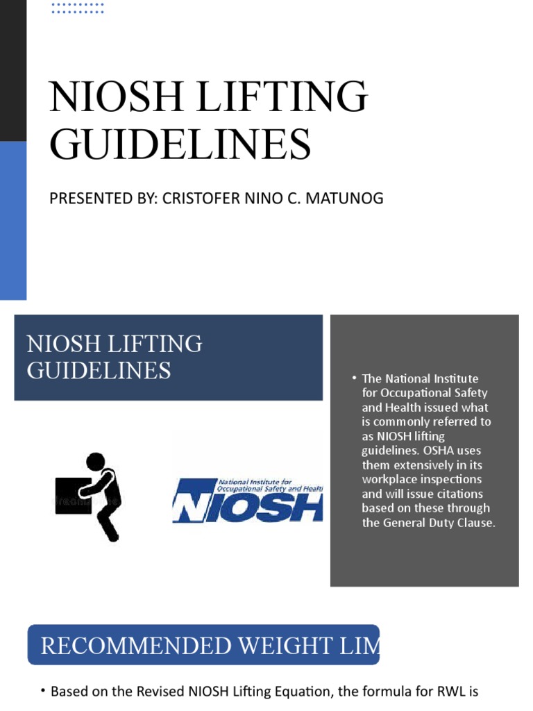 What Is The Niosh Criteria Document? – GEZC