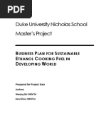 Cooking Fuel Ethanol Business Plan