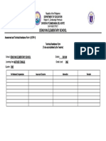 Assessment and Technical Assistance Form 4 ATAF 4 Teacher