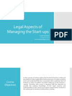 Legal Aspects of Managing The Start-Ups - Introductory Session