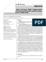 10-Week Hatha Yoga Increases Right Hippocampal Density Compared To Active and Passive Control Groups: A Controlled Structural cMRI Study