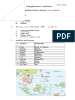 Geography Common Test Revision: 1. How Many Continents Are There in The World?