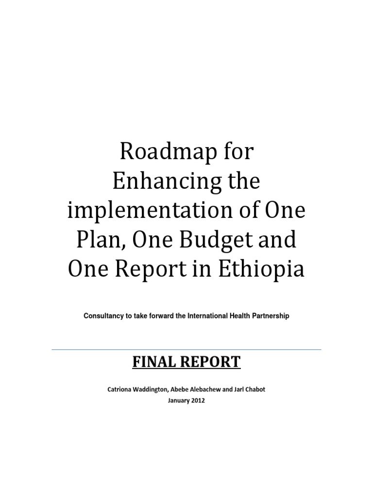Ethiopia Roadmap Enhancing One Plan One Budget and One Report Final ...