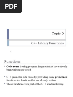 Topic 5: C++ Library Functions