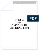 Syllabus For Section Iii General Test