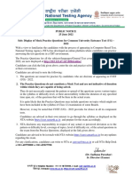 PUBLIC NOTICE Display of MPQs +for CUET UG-2022-25-June-2022