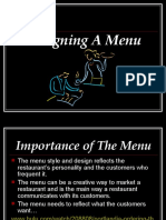 Designing a Menu for any Restaurant
