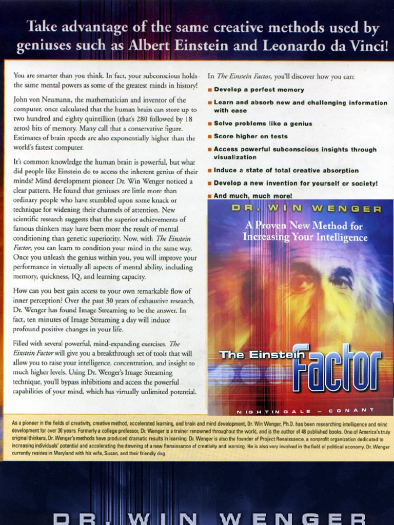 Win Wenger - Einstein Factor Guidebook | PDF | Self-Improvement