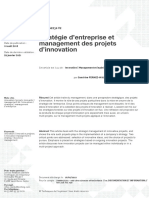 Stratégie D'entreprise Et Management Des Projets D'innovation