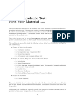 Syllabus Academic Test: First-Year Material