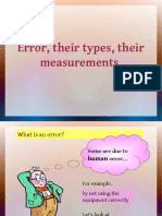 Error, Their Types, Their Measurements