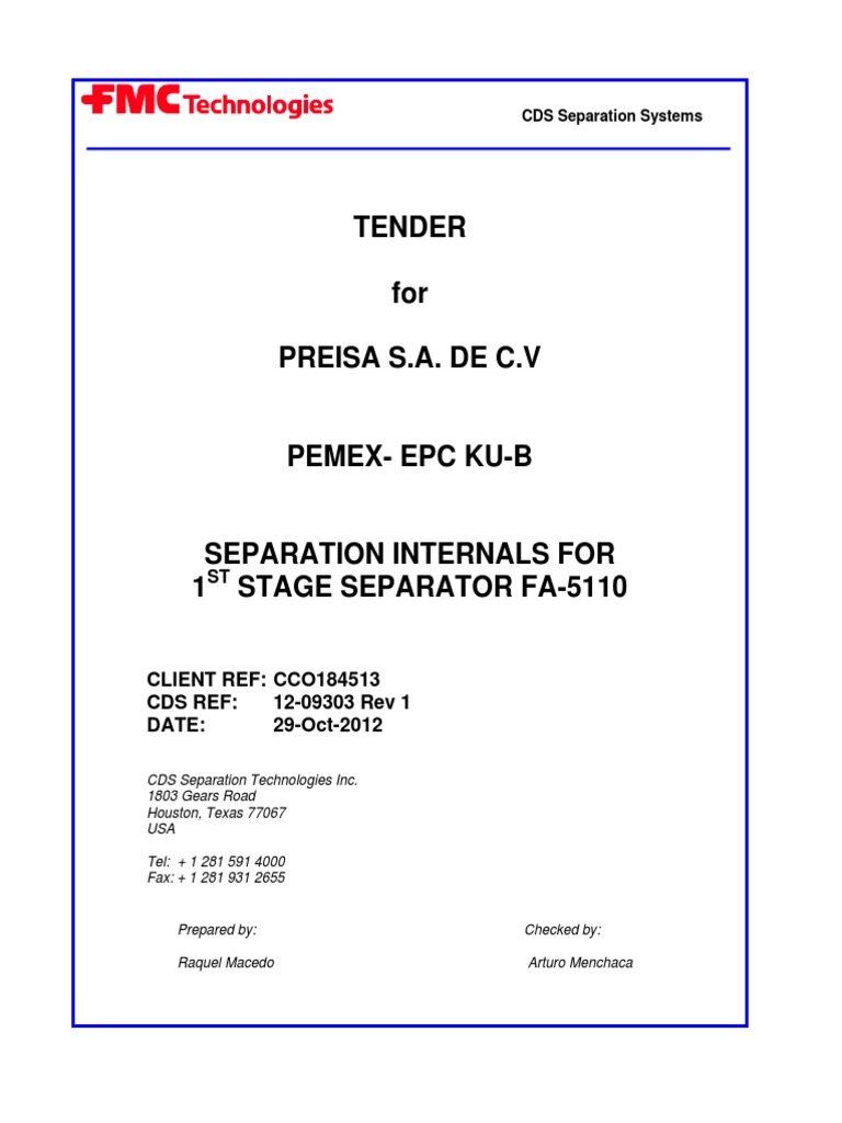 FMC Quote 12-09303 Approved KU B | PDF | Corrosion | Stainless Steel