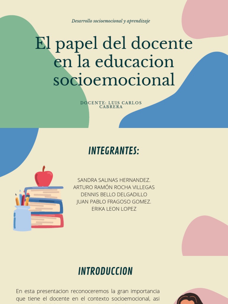 Papel del Docente en Educación Socioemocional | PDF | Salón de clases ...